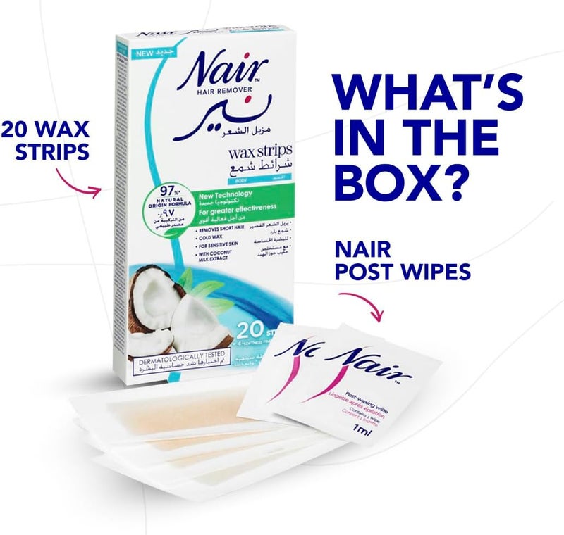 Nair Hair Removal Wax Strips with Coconut Milk - Image 5