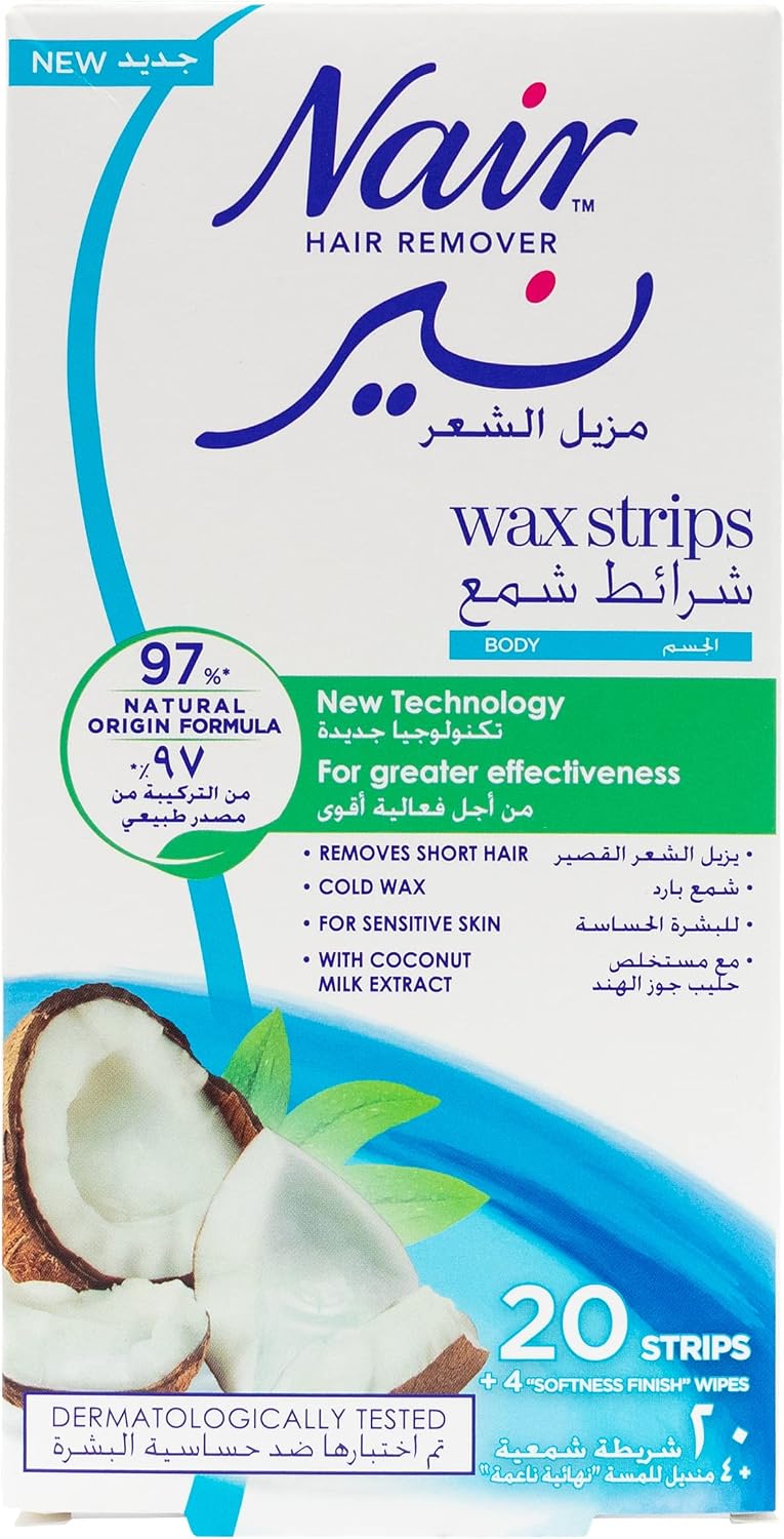 Nair Hair Removal Wax Strips with Coconut Milk - Image 1
