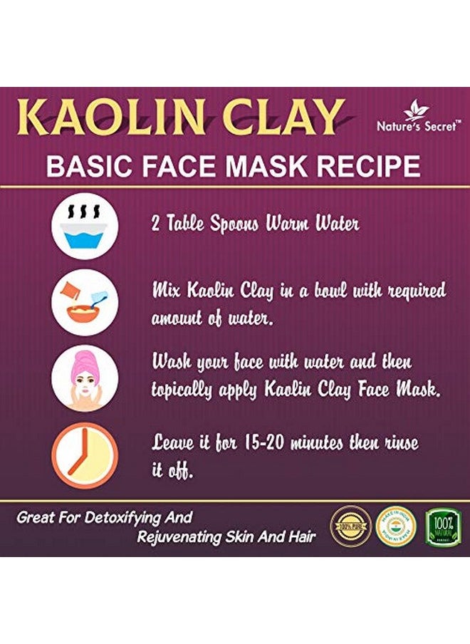 Nature's Secret White Light Kaolin Clay Powder For Skin Face Mask, White, 400 G  - Image 4