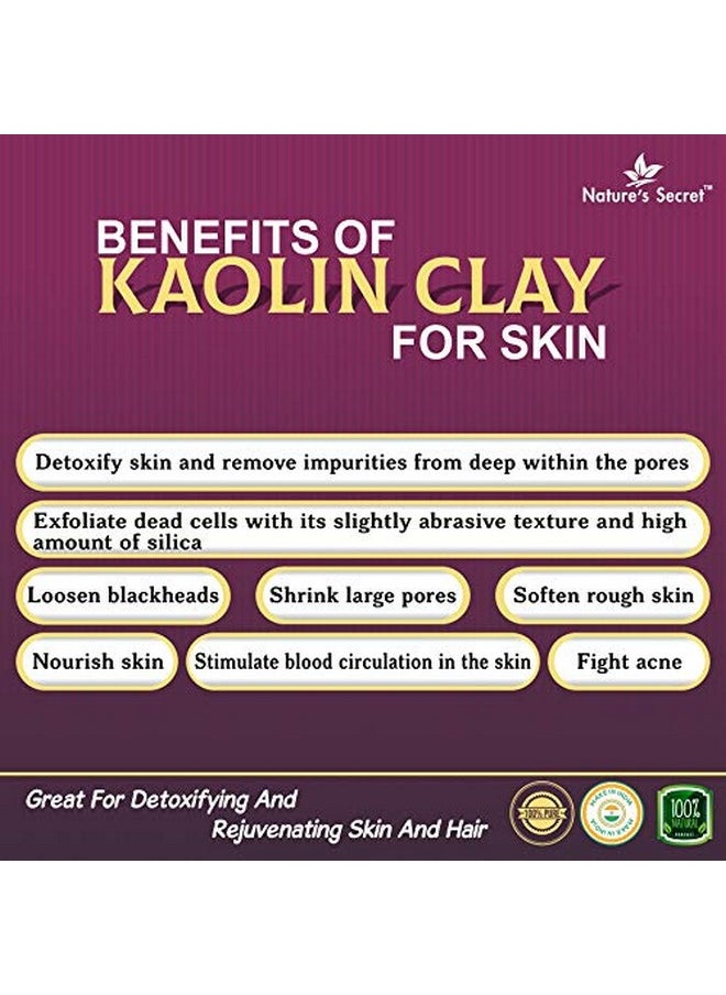Nature's Secret White Light Kaolin Clay Powder For Skin Face Mask, White, 400 G  - Image 3