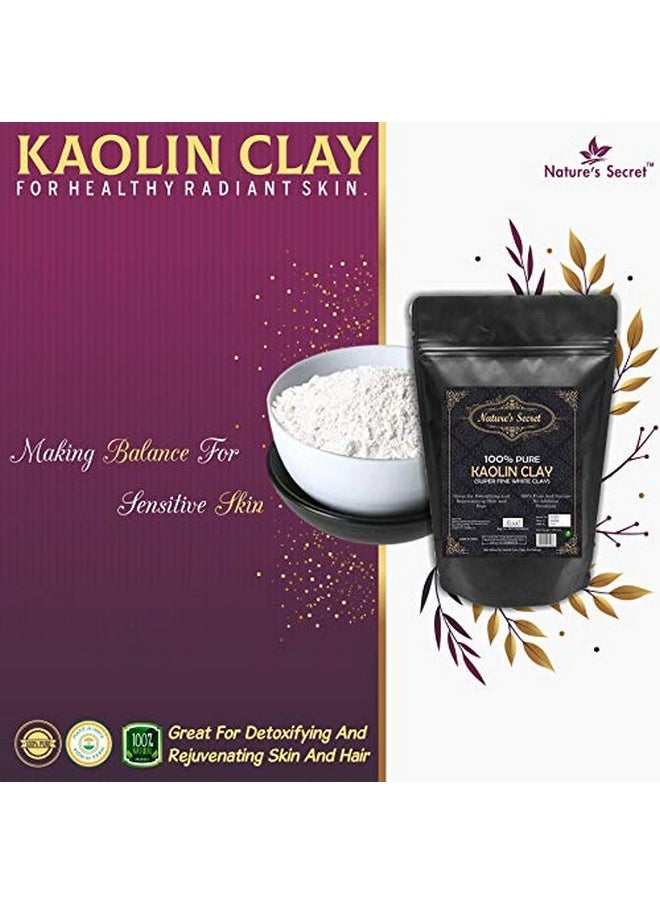 Nature's Secret White Light Kaolin Clay Powder For Skin Face Mask, White, 400 G  - Image 2