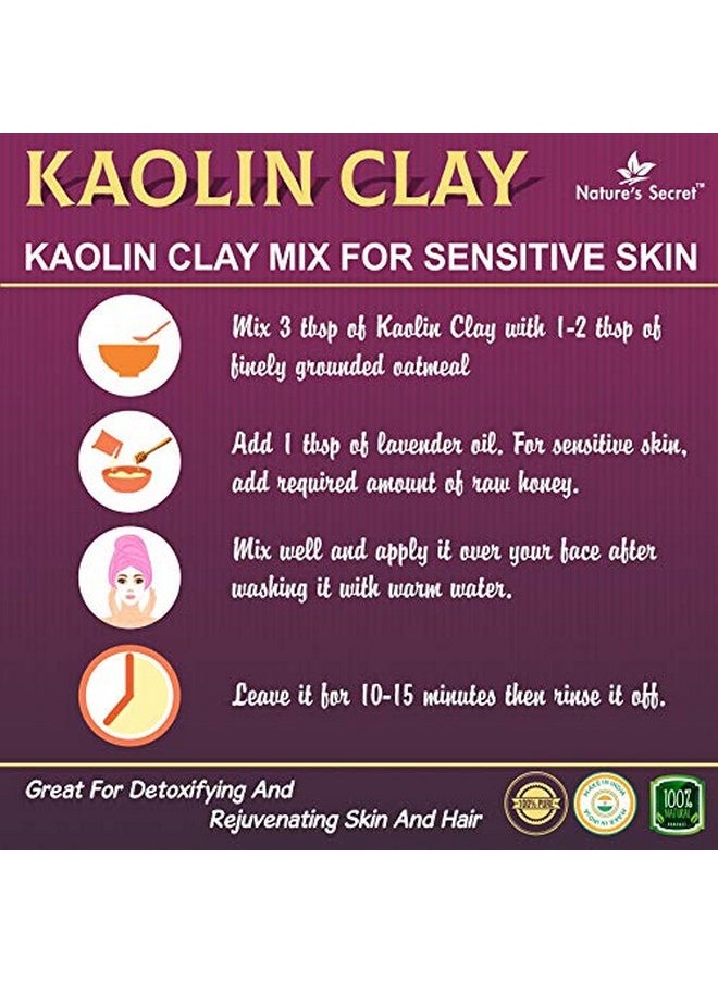 Nature's Secret White Light Kaolin Clay Powder For Skin Face Mask, White, 400 G  - Image 5