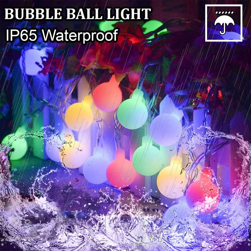 fizzytech أضواء خيط كرات الفقاعات البلاستيكية لتزيين المنزل لأضواء ديوالي لحفلة عيد الميلاد عيد ديوالي نافراتري هدية عيد الحب إضاءة تزيين المنزل (50 LED 10 متر كرات متعددة) - Image 2