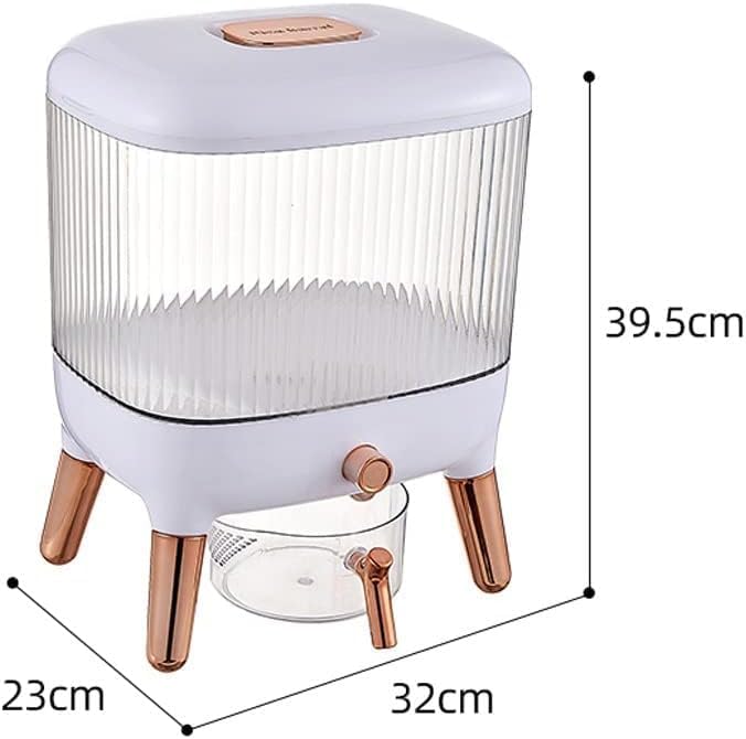 JUVIW Rice Dispenser and Dry Food Storage Container Large 10kg Capacity Automatic Dispensing Multiple Containers - Image 3