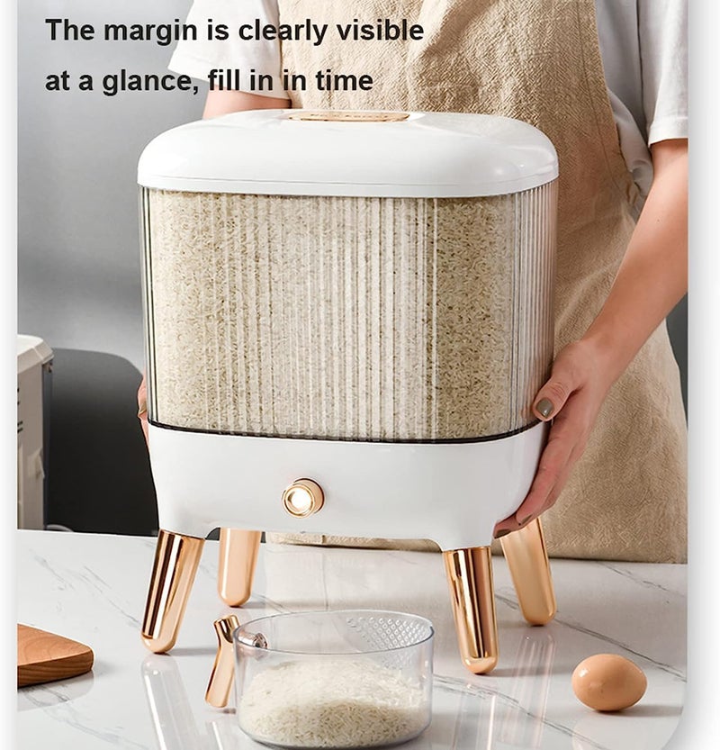 JUVIW Rice Dispenser and Dry Food Storage Container Large 10kg Capacity Automatic Dispensing Multiple Containers - Image 5
