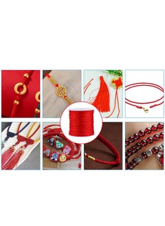 Zerodis Satin Nylon Trim Cord100M X 0.8Mm Chinese Knot Cord Rattail Macrame Thread String For Diy Hand Rope Beading Jewelry Making Red  - Image 2