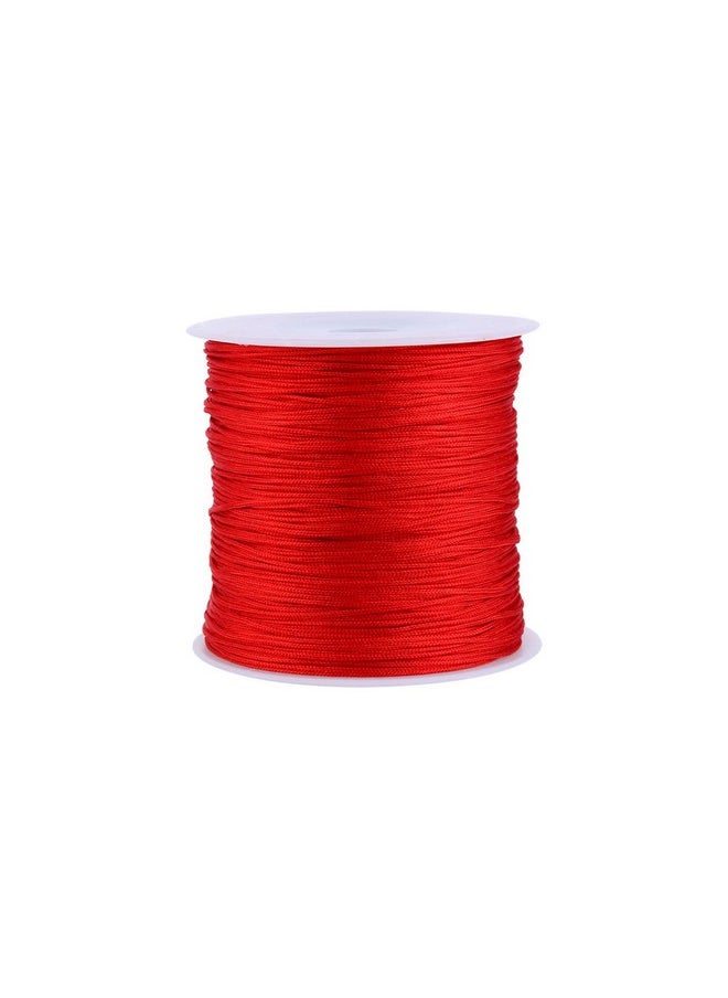 Zerodis Satin Nylon Trim Cord100M X 0.8Mm Chinese Knot Cord Rattail Macrame Thread String For Diy Hand Rope Beading Jewelry Making Red  - Image 1