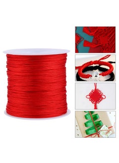 Zerodis Satin Nylon Trim Cord100M X 0.8Mm Chinese Knot Cord Rattail Macrame Thread String For Diy Hand Rope Beading Jewelry Making Red  - Image 3