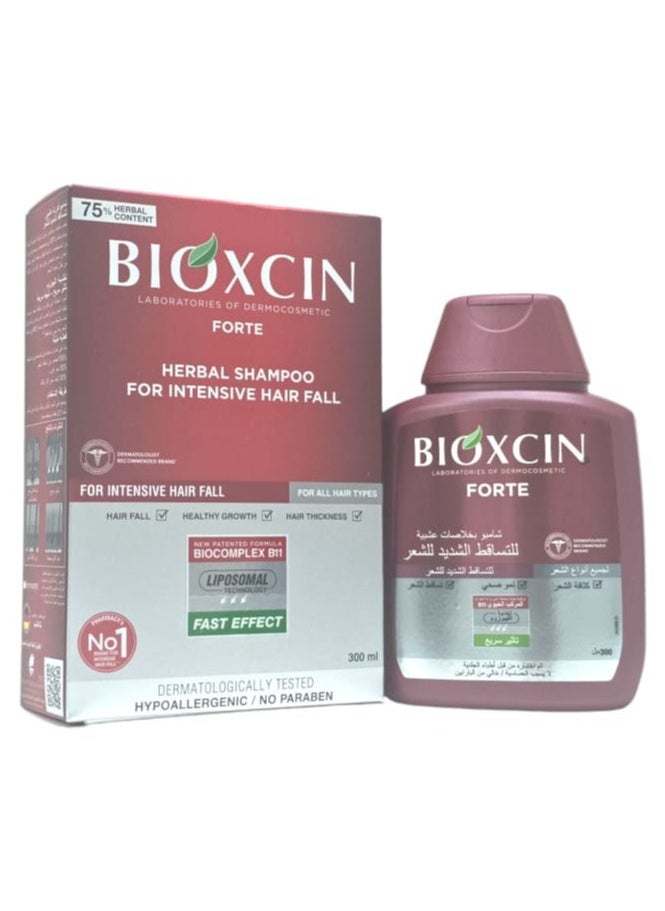 BIOXCIN - Forte Herbal Shampoo For Intensive Hair Fall 300ml - Image 1