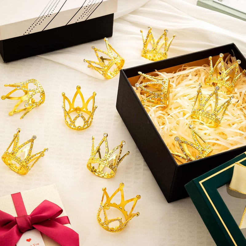 FFNIU 18 Pcs Crown Cake Topper  Mini Tiara Birthday Cake Toppers  Mini Crown for Flower Arrangements Women Lady Girl Wedding Baby Shower Birthday Party - Image 3
