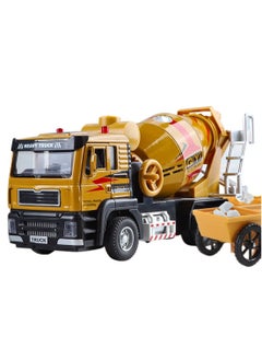 Generic Children's toy car, cement mixing truck model, 1:40 scale die-casting heavy metal truck, large engineering truck with lighting and sound effects  - Image 1
