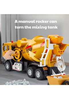 Generic Children's toy car, cement mixing truck model, 1:40 scale die-casting heavy metal truck, large engineering truck with lighting and sound effects  - Image 5