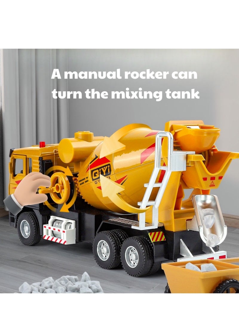 Children's toy car, cement mixing truck model, 1:40 scale die-casting heavy metal truck, large engineering truck with lighting and sound effects  - Image 5