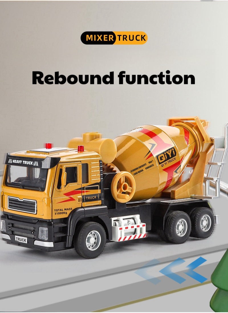 Children's toy car, cement mixing truck model, 1:40 scale die-casting heavy metal truck, large engineering truck with lighting and sound effects  - Image 3