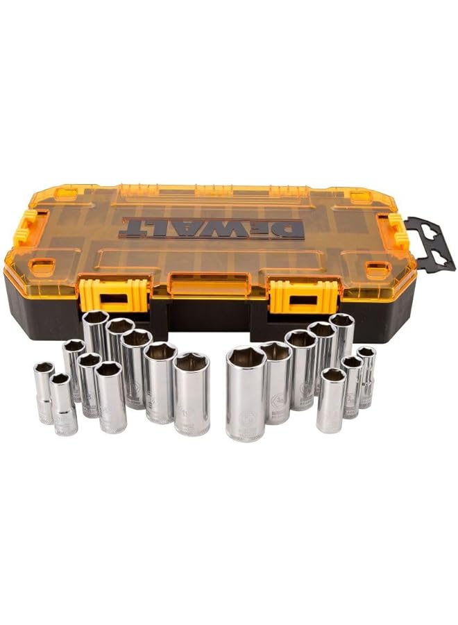 DEWALT Deep Socket Set 20 Piece 3 8" Drive Metric Sae Dwmt73812 One Size - Image 1