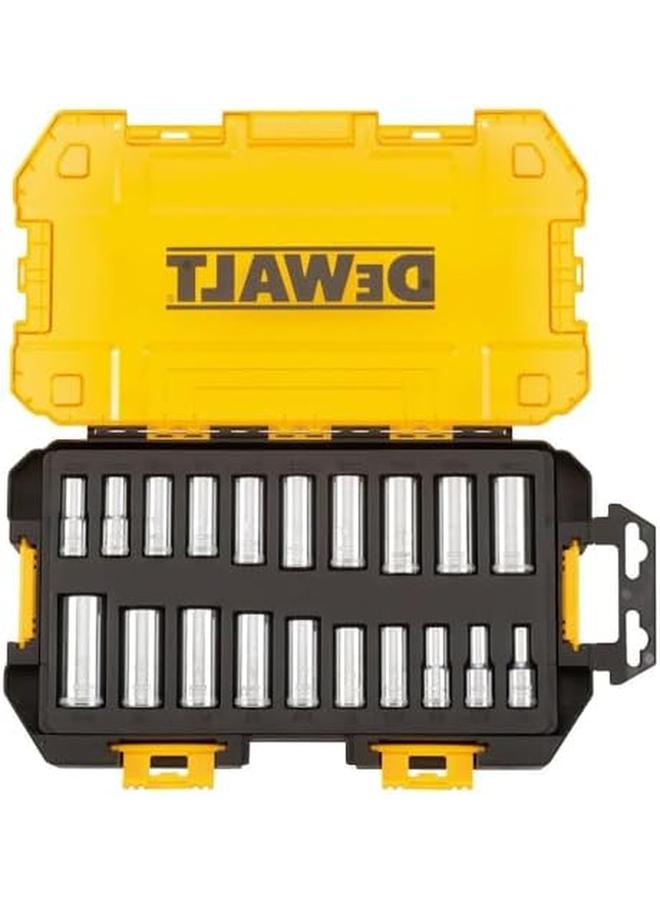 DEWALT Deep Socket Set 20 Piece 3 8" Drive Metric Sae Dwmt73812 One Size - Image 3