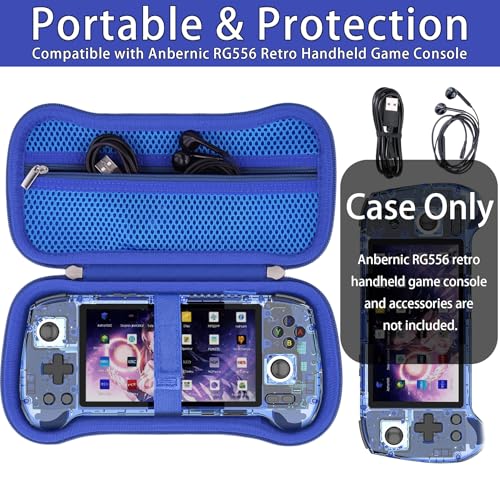 khanka Hard Travel Case Replacement for Anbernic RG556 Retro Handheld Game ConsoleCase Only Blue - Image 5