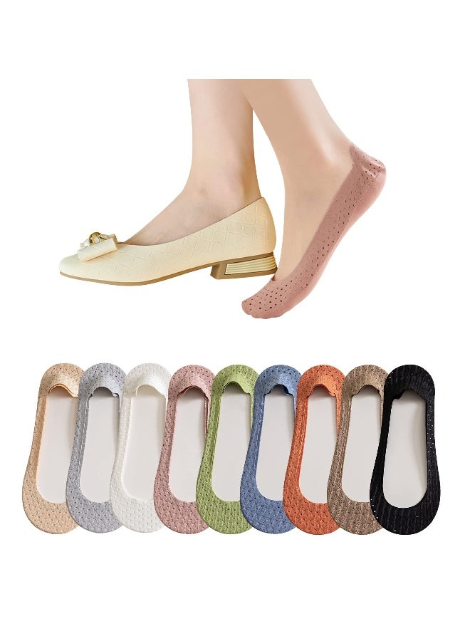 9 Pairs No Show Socks Womens Low Cut Liner Socks Lace Casual No Show Non-Skid Boat Socks For Flats Boat Sneaker Women - Image 1