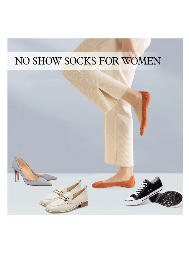 9 Pairs No Show Socks Womens Low Cut Liner Socks Lace Casual No Show Non-Skid Boat Socks For Flats Boat Sneaker Women - Image 2