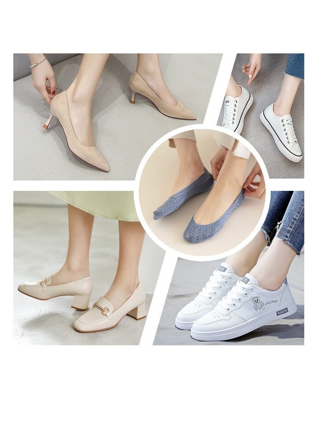 9 Pairs No Show Socks Womens Low Cut Liner Socks Lace Casual No Show Non-Skid Boat Socks For Flats Boat Sneaker Women - Image 4