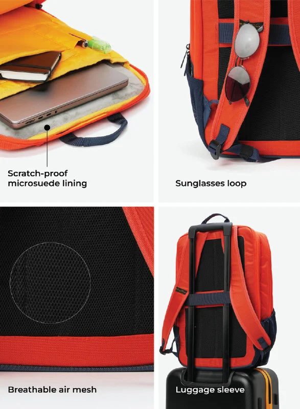 موكوبارا للتجارة ذ.م.م The Kaleido Backpack, Water-Resistant 15.6" Laptop Bag with Luggage Sleeve for Work, Travel, and Daily Use - Suitable for Men and Women