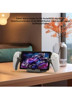 SYOSI Stand Base Compatible with Ps5 Portal Remote Player, Frosted Aluminum Alloy Desktop stand with Anti-Slip Holder for Playstation Portal Handheld Console, Switch, And Mobile Phones (Black)  - Image 2