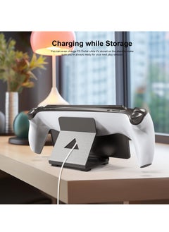 SYOSI Stand Base Compatible with Ps5 Portal Remote Player, Frosted Aluminum Alloy Desktop stand with Anti-Slip Holder for Playstation Portal Handheld Console, Switch, And Mobile Phones (Black)  - Image 4