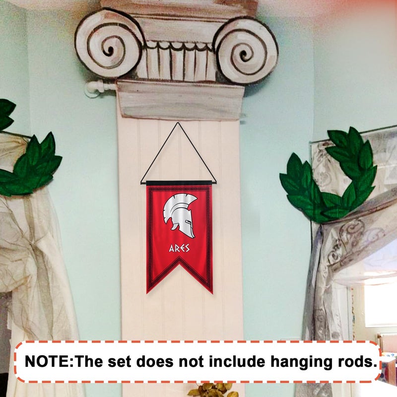 Htabiol Greek Gods Banners, 14pcs Percy Jackson Cabin Banners, Htabiol Greek Mythology Party Banner, Percy Jackson Cabin Flags, Fit for Percy Jackson Party, Percy Jackson Birthday Party (12"x7.3", Polyester) - Image 5