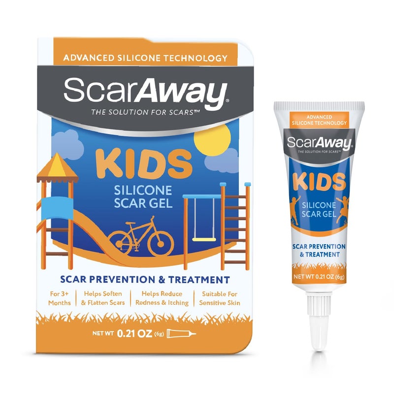 ScarAway Kids Silicone Scar Gel 100 MedicalGrade Helps Improve Size Color Texture of Hypertrophic Keloid Scars on Face Body from Injury Burns Surgery Water Resistant Clear 6g - Image 1