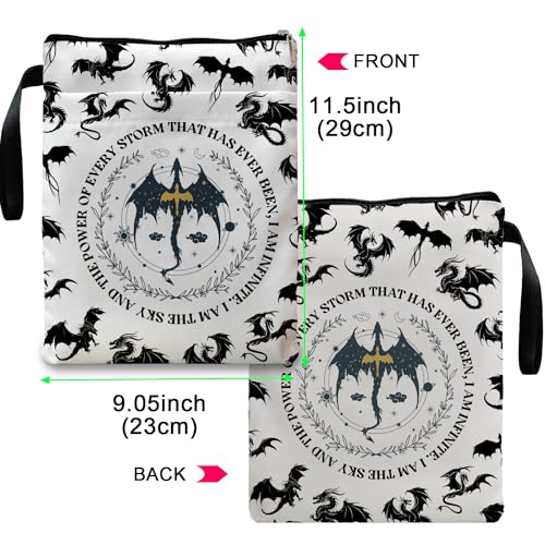 Maydvdv Romantasy Dark Academia Dragons Book Sleeve, Fantasy Novel Reader, Dragons Lovers Book Gift (Beige) - Image 2