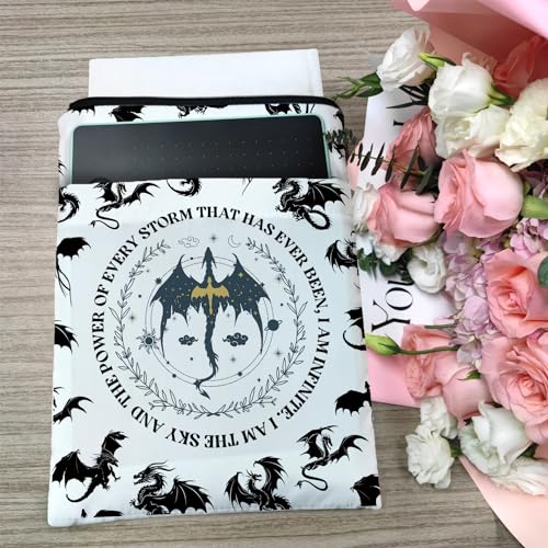 Maydvdv Romantasy Dark Academia Dragons Book Sleeve, Fantasy Novel Reader, Dragons Lovers Book Gift (Beige) - Image 4