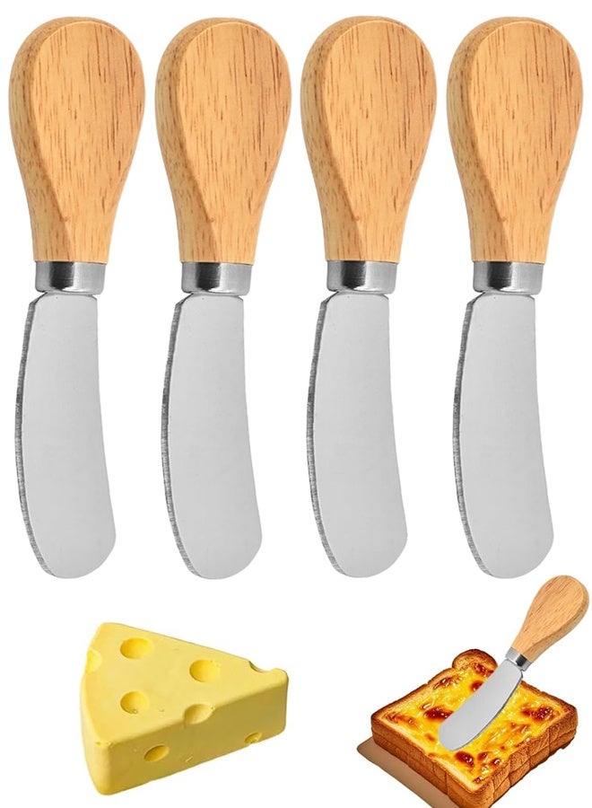 4 Pcs Butter Knife Spreader, Cheese Knife Set Cake Knifes Durable Stainless Steel Butter Knives, Multi-Function Cheese Knives Set Smooth Spreading for Butters, Ideal for Pastry, Sandwich Jam - Image 1