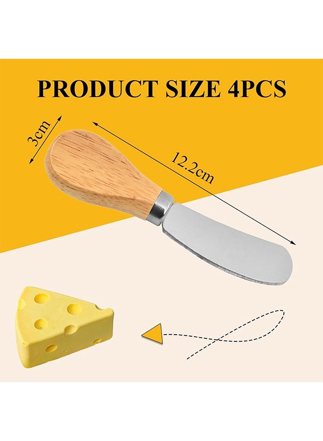 4 Pcs Butter Knife Spreader, Cheese Knife Set Cake Knifes Durable Stainless Steel Butter Knives, Multi-Function Cheese Knives Set Smooth Spreading for Butters, Ideal for Pastry, Sandwich Jam - Image 2