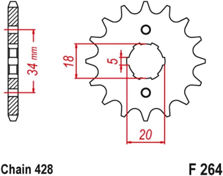 Wivplex 428 16T Motorcycle Front Sprocket - Image 2
