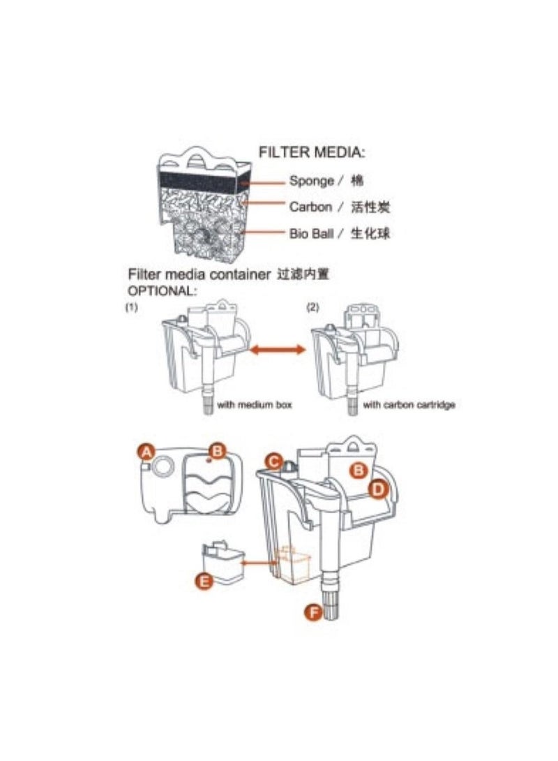 DoPhin KW DoPhin A3000 POWER FILTER External Waterfall Filter for Ornamental Fish Tanks - Image 4