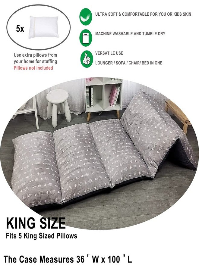 ICOPUCA Floor Lounger Pillow casing for boy Girl, Soft Minky Plush, Cover/Sleeve/Casing ONLY! Perfect Reading and Watching TV Cushion - Excellent for Sleepovers, King Size; - Image 3