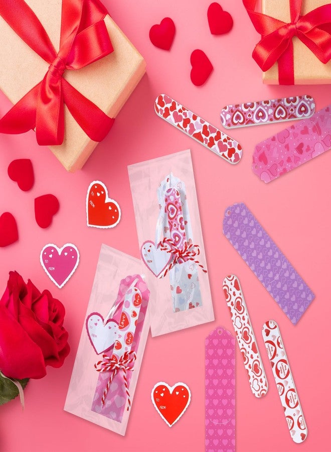 Leriton 24 Sets Valentine's Day Nail Files Bulk Valentine Gifts Hearts Emery Boards Valentine's Day Cutout Manicure Tools with 24 Emery Boards 24 Cutout 24 Cords and 24 Exchange Gift Bag for Adults - Image 5