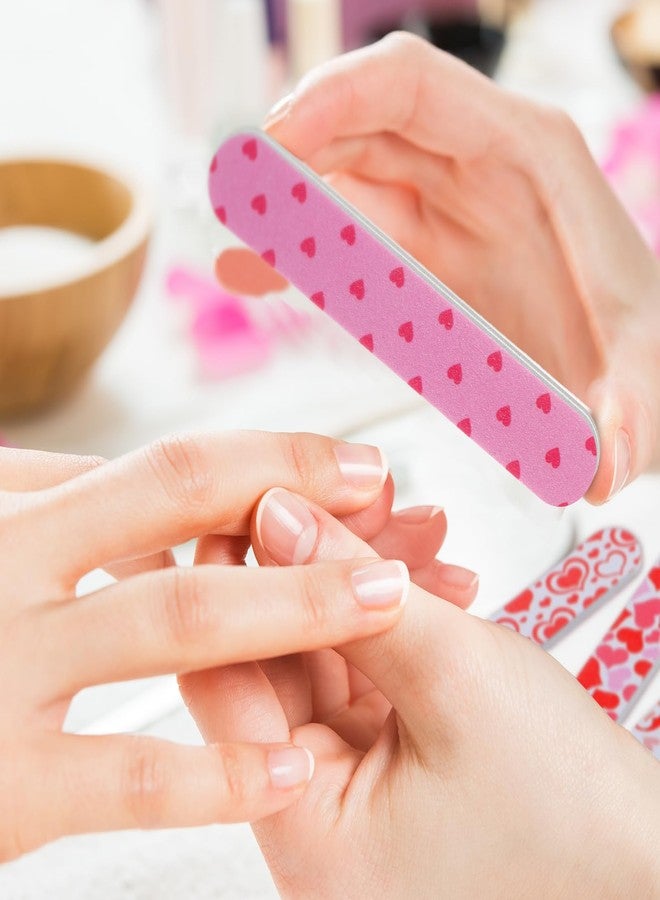 Leriton 24 Sets Valentine's Day Nail Files Bulk Valentine Gifts Hearts Emery Boards Valentine's Day Cutout Manicure Tools with 24 Emery Boards 24 Cutout 24 Cords and 24 Exchange Gift Bag for Adults - Image 3