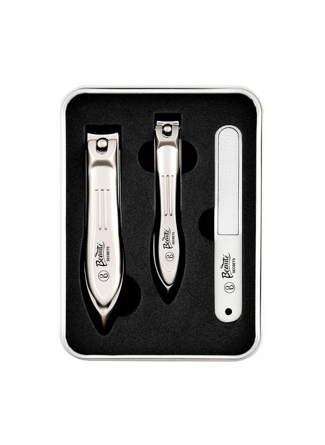 Luxury Nail Cutter Set 3 Pieces, No Splash Fingernail Clipper Set With Nail Filer, Stainless Steel Nail Cutter For Men And Women - pzsku/Z062DC786507CD91882B9Z/45/_/1723297790/b29a5cd5-b803-42b3-8b4d-332aea890076