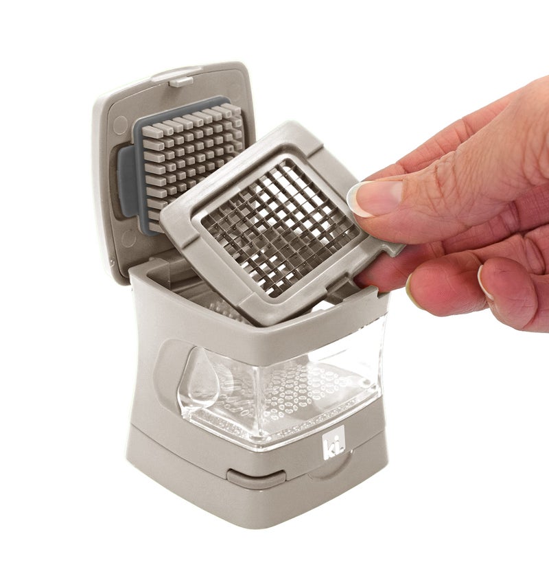 Kitchen Innovations Garlic-A-Peel Garlic Press  Crusher  Cutter  Mincer  And Storage Container - Includes Silicone Garlic Peeler - Easy To Clean - Stainless Steel Blades - (Cream)  Standard - Image 5