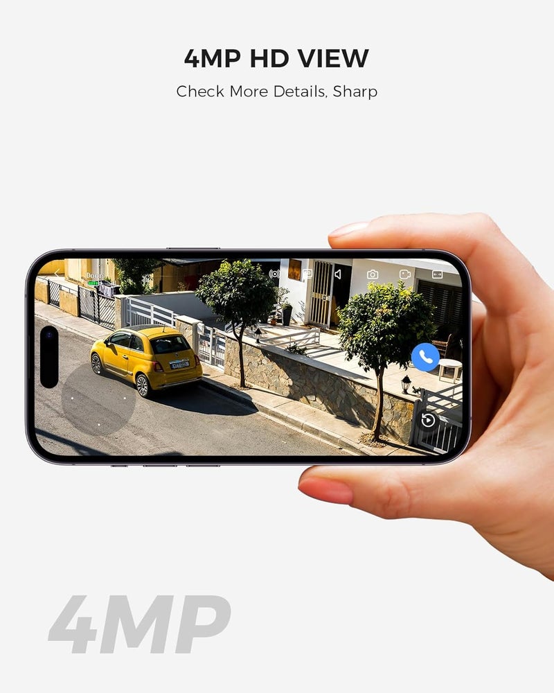 هايسيو كاميرا أمان شمسية من Hiseeu، كاميرا خارجية لاسلكية، كاميرا مراقبة CCTV WiFi 2.4G و5G لأمن المنزل، كشف حركة PIR 360° PTZ بدقة 4MP، صوت ثنائي الاتجاه، رؤية ليلية ملونة، مقاومة للماء IP66 - Image 4