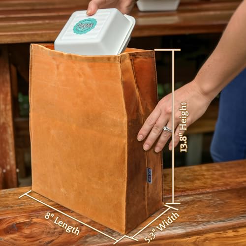 CZYY Waxed Canvas Lunch Bags Brown Paper Bag Styled - Classic Updated - Reusable and Washable, Worthbuy Lunch Box for Men & Women - Image 2