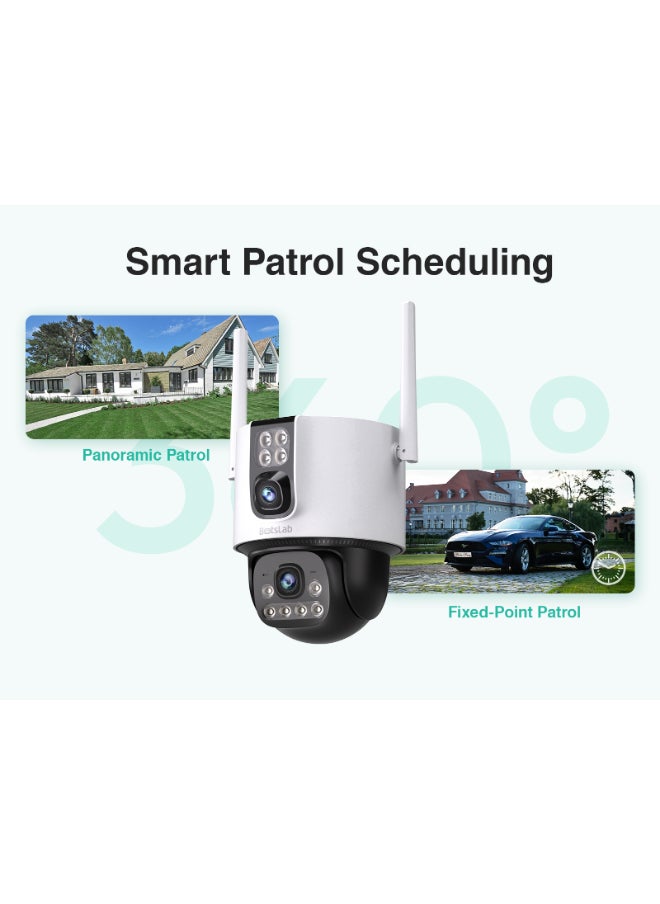 Botslab - W315 Dual-Lens Outdoor PTZ Security Camera | 4MP+4MP HD Resolution, 360° Coverage, AI Human & Vehicle Detection, Full-Color Night Vision, Wi-Fi 6 Connectivity, IP66 Weatherproof - Image 1