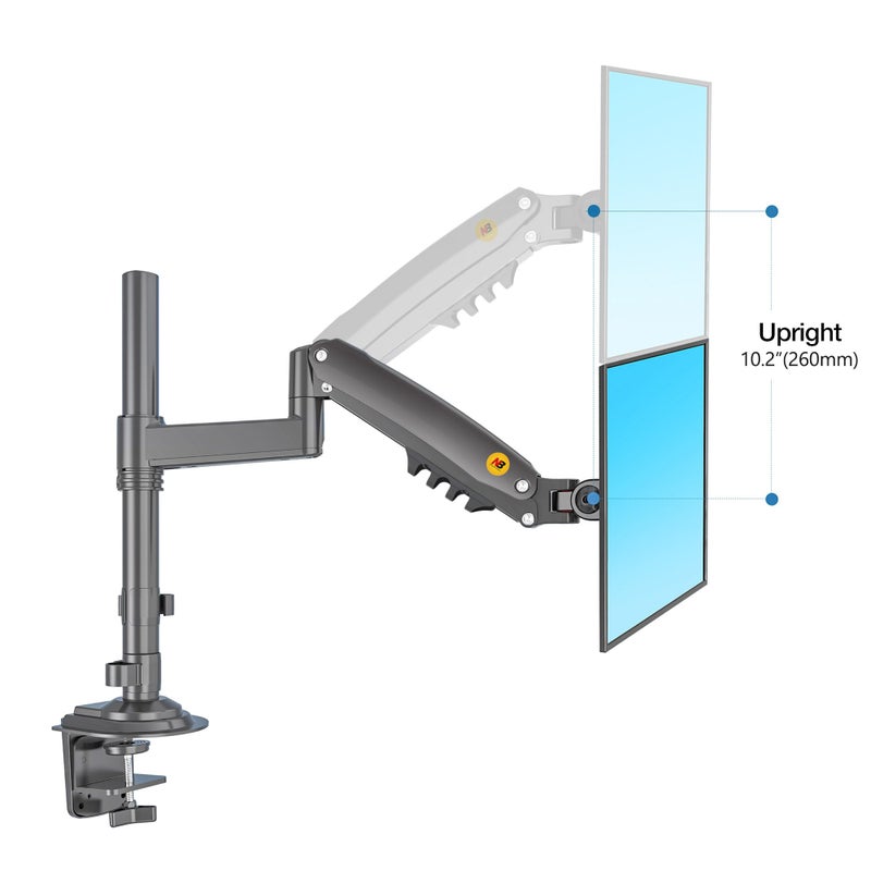 NB North Bayou Monitor Desk Mount Long Arm for Monitors Within 4.4 to 19.8lbs Ultra Wide Full Motion Swivel Height Adjustable Monitor Stand H100 - Image 5