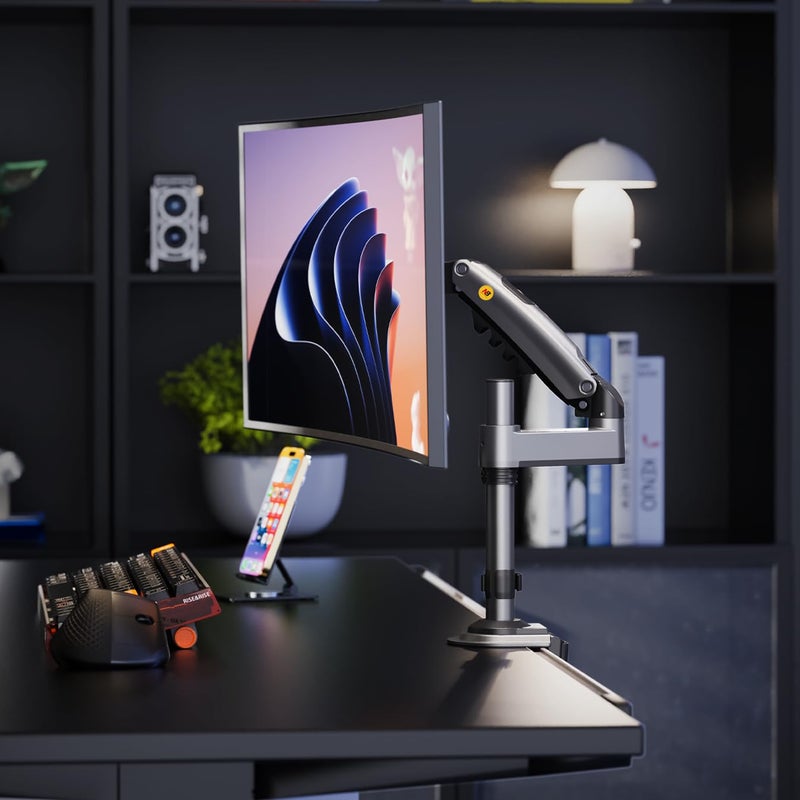 NB North Bayou Monitor Desk Mount Long Arm for Monitors Within 4.4 to 19.8lbs Ultra Wide Full Motion Swivel Height Adjustable Monitor Stand H100 - Image 2