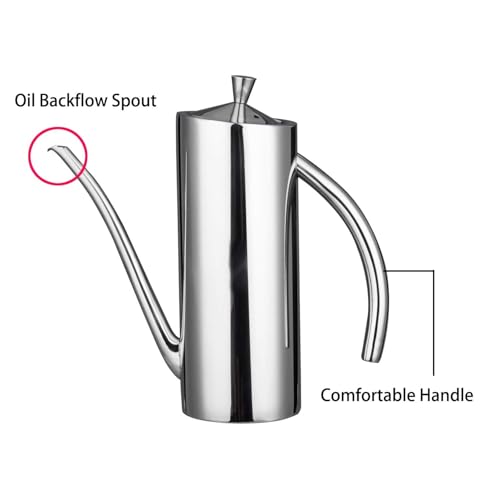 IMEEA Olive Oil Dispenser SUS304 Stainless Steel Cooking Kitchen No Drip Oil Can Vinegar Container, 24oz/700ml - Image 5