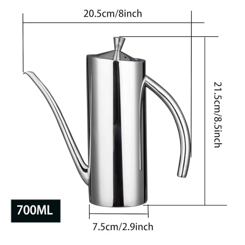 IMEEA Olive Oil Dispenser SUS304 Stainless Steel Cooking Kitchen No Drip Oil Can Vinegar Container, 24oz/700ml - Image 2