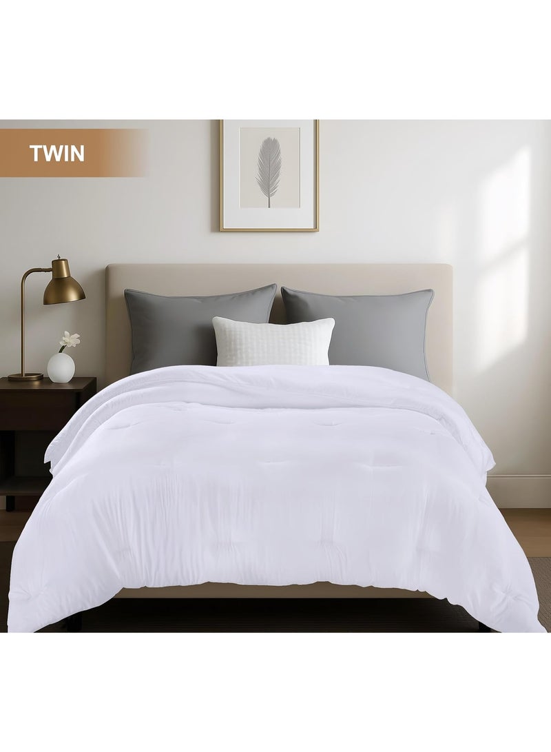 Utopia Bedding All Season Down Alternative Quilted Twin/Twin XL Comforter - Duvet Insert with Corner Tabs - Machine Washable - Bed Comforter - White - Image 3
