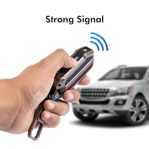 SHOPOFLUX Metal Key Cover Compatible with Kia Seltos HTE, Syros 3 Button Flip Key (Black) - Image 3