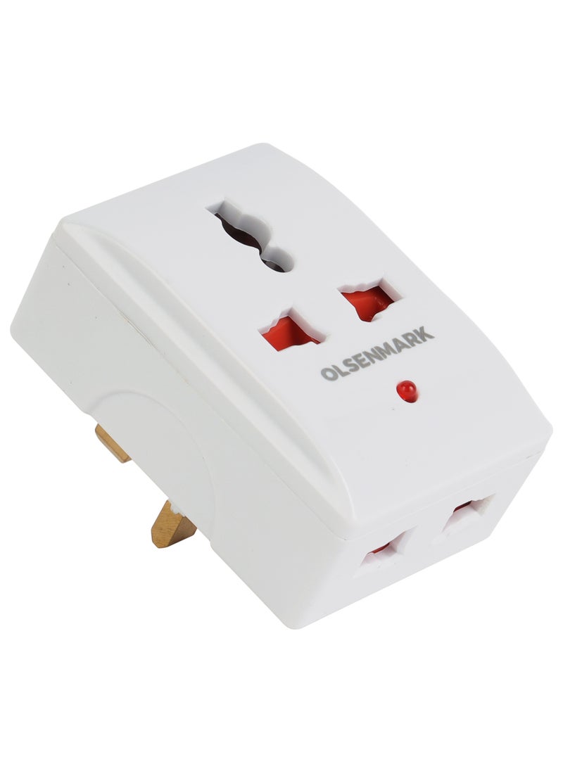 Olsenmark Olsenmark 3 Way Universal Adaptor- OMES1894 Square Pin, Global Compatibility, Three Ports, Compact and Portable Design  - Image 3